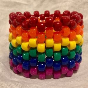 Rainbow Kandi cuff bracelet